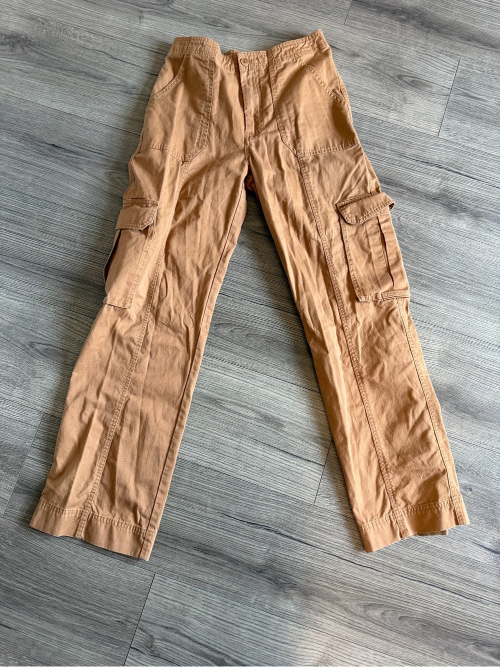 Abercrombie & Fitch Tan Cargo Jumpsuit-Style Pants Y2K